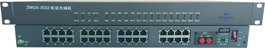 30路電話+1路10M以太網光端機